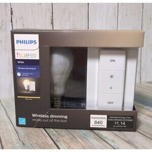 Philips Hue Wireless Dimming Kit LED A19 Smart Bulb Remote Control Wall Mount